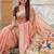 Peach cotton silk saree with traditional bird motifs pallu with blouse