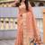 Peach cotton silk saree with traditional bird motifs pallu with blouse
