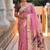 Pink cotton silk saree with traditional bird motifs pallu with blouse
