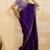 Violet metallic velvet satin cutdana-beads, sequins, zari work saree with blouse