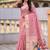 Pink cotton silk saree with traditional bird motifs pallu with blouse