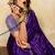 Violet metallic velvet satin cutdana-beads, sequins, zari work saree with blouse