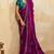 Magenta metallic velvet satin cutdana-beads, sequins, zari work saree with blouse