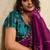 Magenta metallic velvet satin cutdana-beads, sequins, zari work saree with blouse