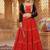 Red Bandhani Print Cotton Lehenga Choli with Mirror Work Jacket Blouse