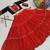 Red Bandhani Print Cotton Lehenga Choli with Mirror Work Jacket Blouse