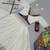White Cotton Gamthi Work Chaniya Choli with Dupatta For Garba