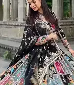 Black Thread Navratri Lehenga Choli With Dupatta