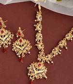 Gold Plated CZ Ethnic Jewellery Set For Women