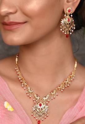 Gold Plated CZ Ethnic Jewellery Set For Women 2