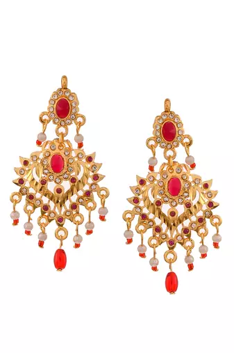 Gold Plated CZ Ethnic Jewellery Set For Women