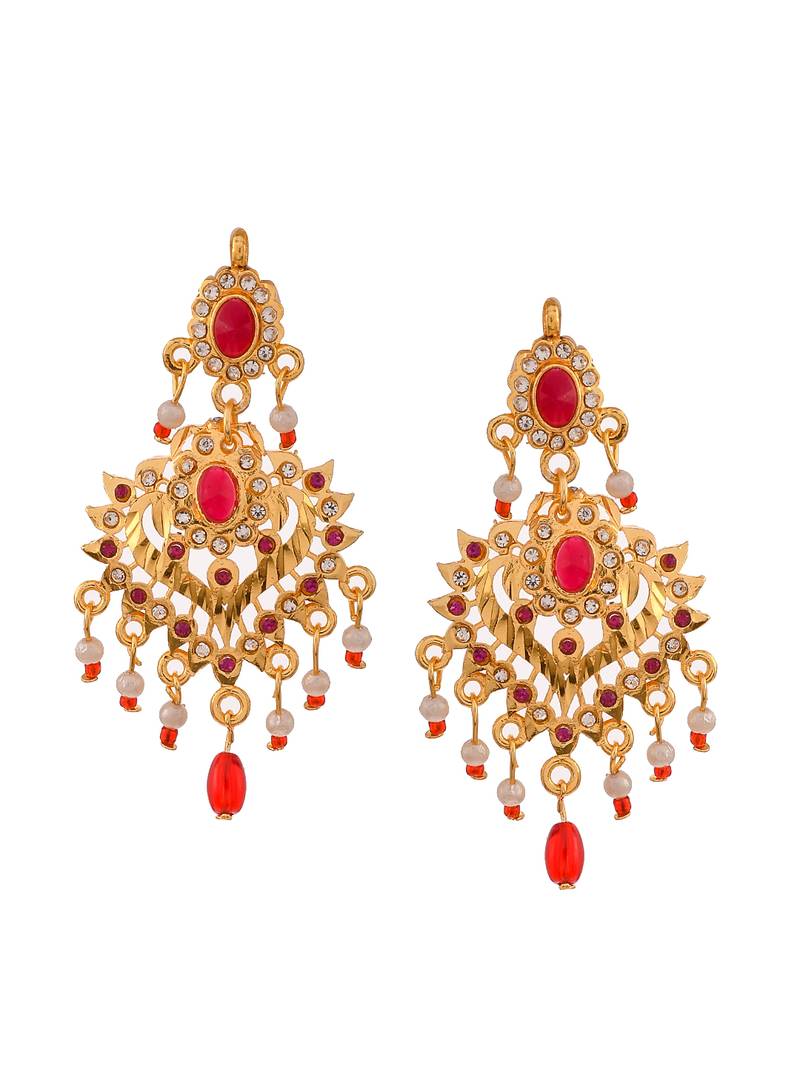 Gold Plated CZ Ethnic Jewellery Set For Women
