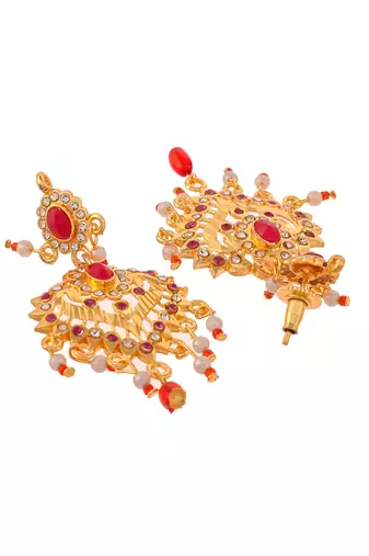 Gold Plated CZ Ethnic Jewellery Set For Women