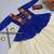 Navratri Special Blue Bandhani Printed Koti Style Lehenga Choli with Off-White Gota Patti Skirt