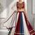 Maroon and White Cotton Gamthi Work Navratri Chaniya Choli