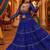Royalblue Georgette Bandhani Print Navratri Chaniya Choli with Kutch Embroidery Blouse