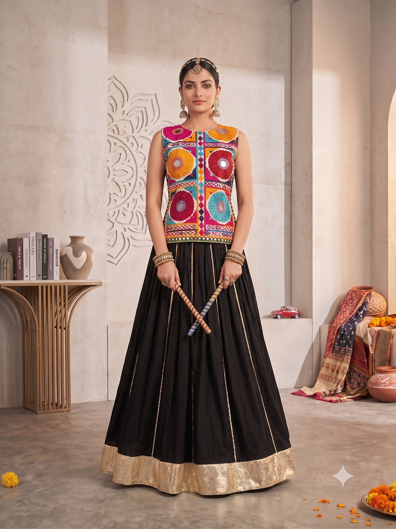 Navratri Special Gamthi Work Kediyu and Lehenga Set