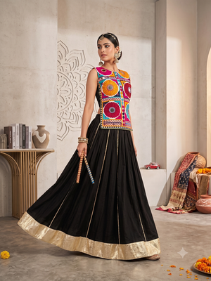 Navratri Special Gamthi Work Kediyu and Lehenga Set 2