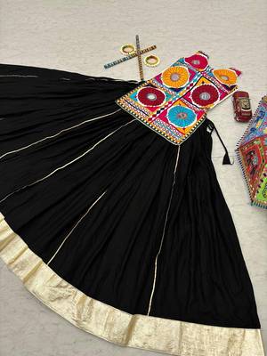 Navratri Special Gamthi Work Kediyu and Lehenga Set 3