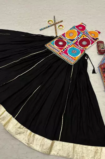 Navratri Special Gamthi Work Kediyu and Lehenga Set