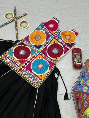 Navratri Special Gamthi Work Kediyu and Lehenga Set 4