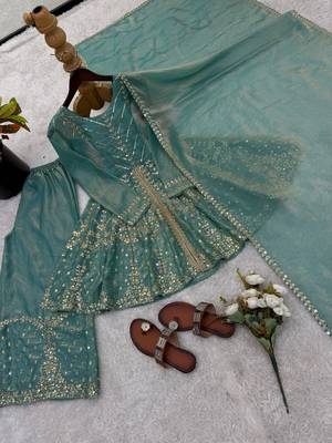 Rama fendy satin with embroidered sequince work plazzo set 5
