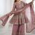 Onionpink fendy satin with embroidered sequince work plazzo set