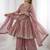 Onionpink fendy satin with embroidered sequince work plazzo set