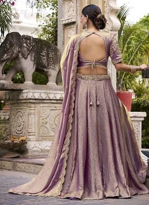 Lavender Fendy With Sequence Embroidered Work Wedding Lehenga Choli 2