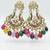 Vibrant navratna chandbali earrings