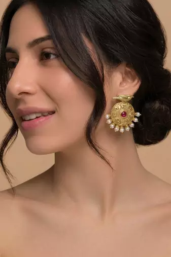 Golden avian heritage earrings