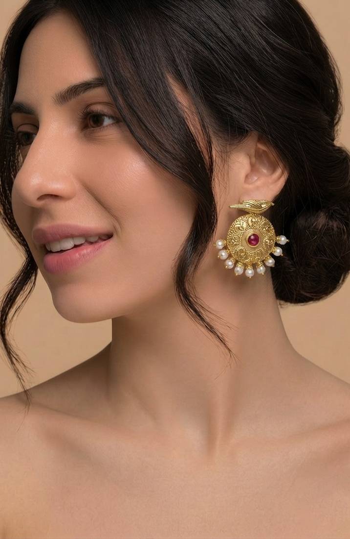 Golden avian heritage earrings