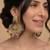 Vibrant navratna chandbali earrings