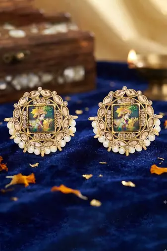 Divine lord krishna heritage earrings