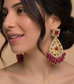 Regal crimson chandelier earrings