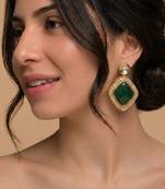 Royal emerald statement earrings