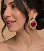 Royal crimson statement earrings