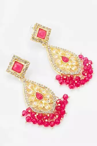 Regal crimson chandelier earrings