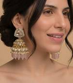 Blushing rose kundan jhumkas