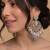 Lavender kundan chandbali earrings with pearl droplets