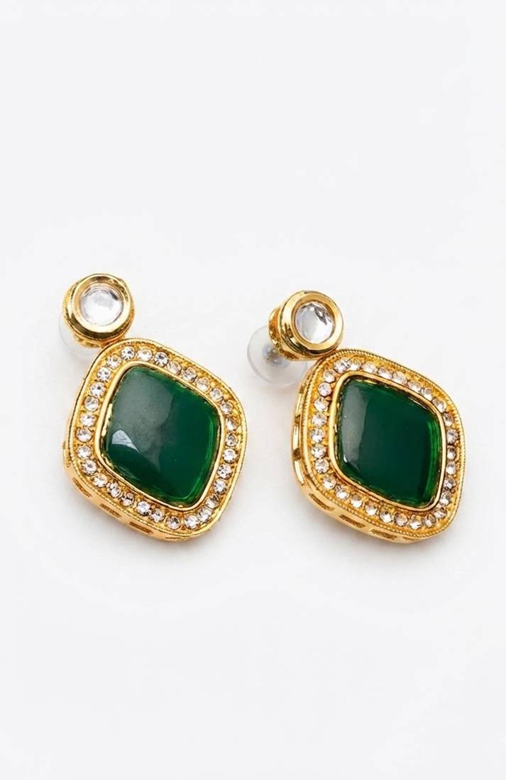 Royal emerald statement earrings