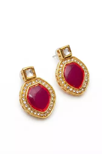 Royal crimson statement earrings