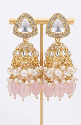 Blushing rose kundan jhumkas 2