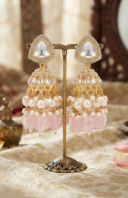 Blushing rose kundan jhumkas 3