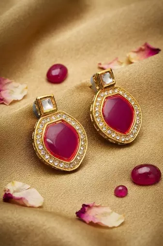 Royal crimson statement earrings