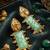 Mint green carved antique gold statement earrings