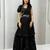 Black Color  Embroidery ,sequence, Mirror And Thread work Fuax georgette Lehenga Choli Set