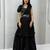 Black Color  Embroidery ,sequence, Mirror And Thread work Fuax georgette Lehenga Choli Set
