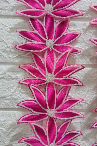 flower booti with cow hanging for decor your home  gifting  prosperity (pack of 2) (pink) 