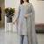 Grey silk blend embroidered beads work plazzo suit